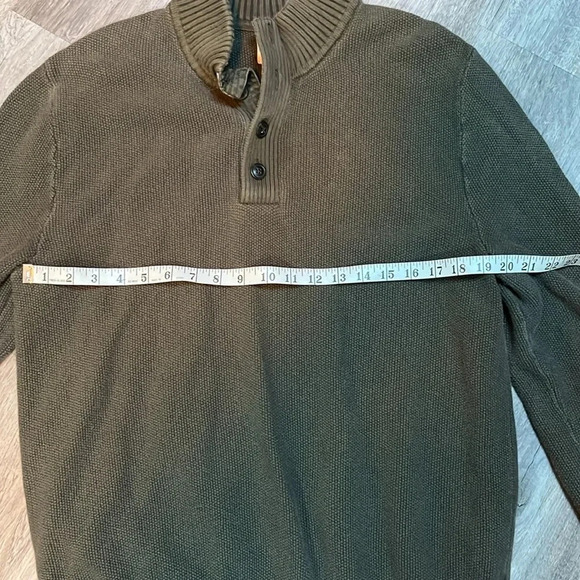 Gap men’s pullover sweater with button neck faded olive - Picture 4 of 8